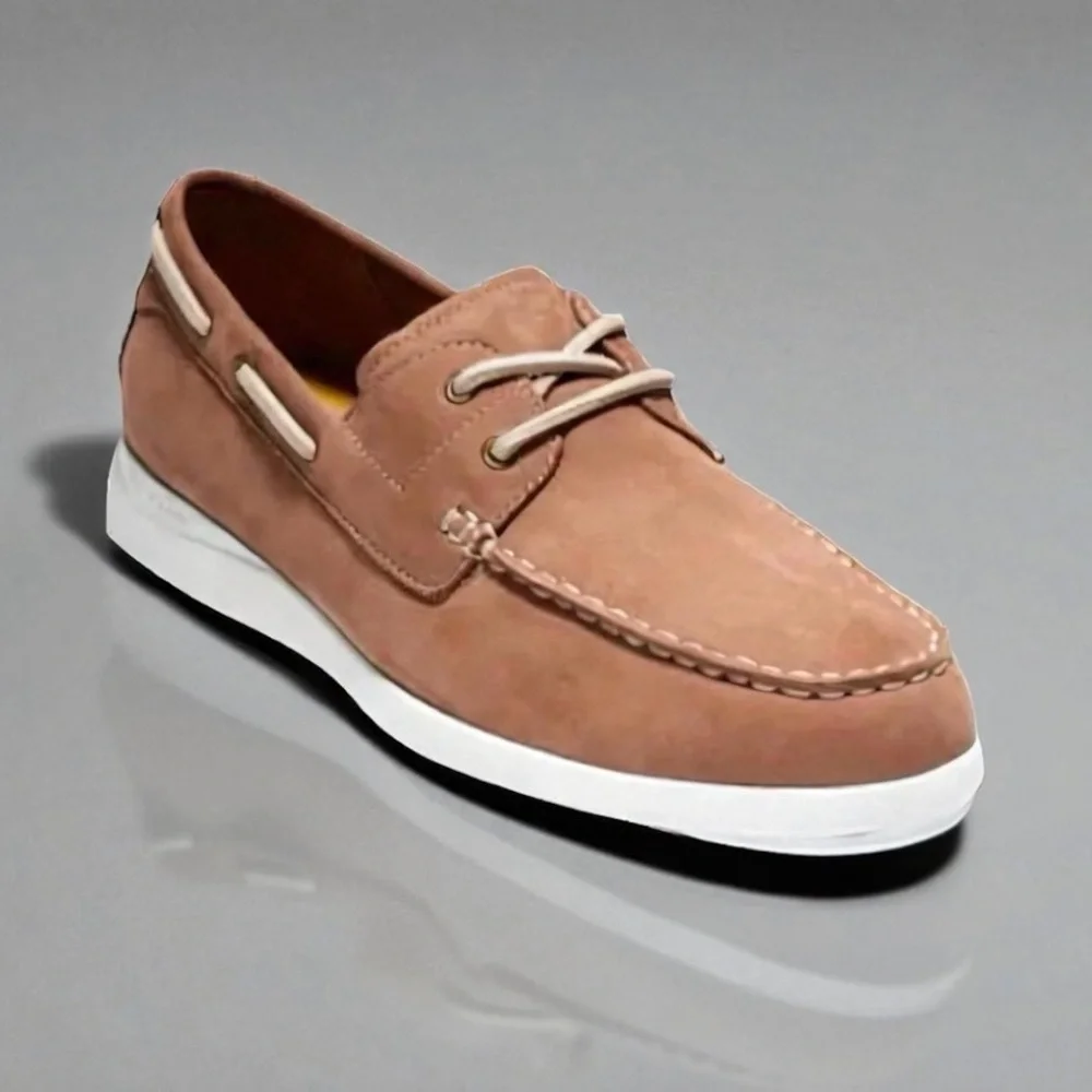 COLE HAAN Grand Atlantic Boat Shoe SIZE 10 MEDIUM Cognac